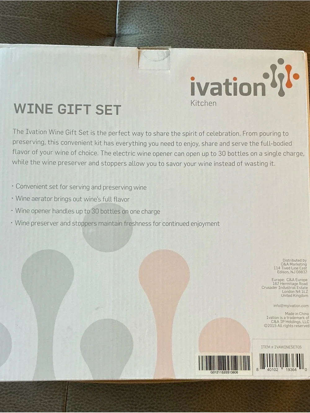 NEW Ivation Electric Wine Opener & Preserver Gift Set – Never Opened
